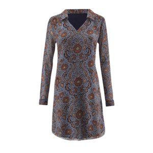 Cabi Provincial Blue Boho Floral Shift Dress - Small